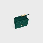 CARD HOLDER WITH FLAP TRIOMPHE IN SHINY CALFSKIN RACING GREEN - Image 4